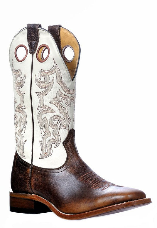 Boulet Western Wide Square Toe Boot - Brown