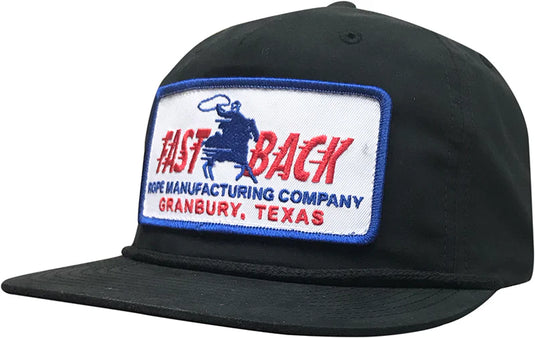Fast Back Flat Bill with Braid Ball Cap - Black