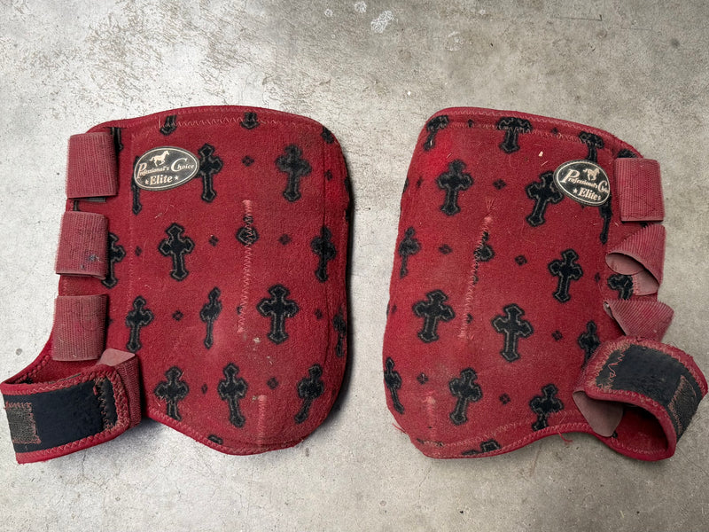 Load image into Gallery viewer, Used PC SMB Elite Protective Boots - Red Crosses - Medium - Hind
