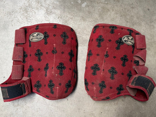 Used PC SMB Elite Protective Boots - Red Crosses - Medium - Hind