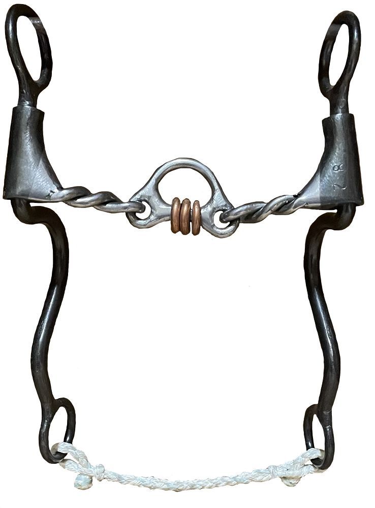 Load image into Gallery viewer, Dutton Long Calvary Shank Three Piece Twisted Wire Floating Hood &amp; Loose Copper Rings Bit

