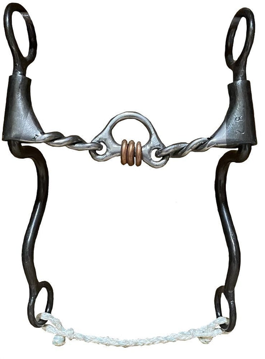 Dutton Long Calvary Shank Three Piece Twisted Wire Floating Hood & Loose Copper Rings Bit