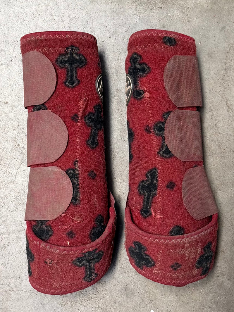 Load image into Gallery viewer, Used PC SMB Elite Protective Boots - Red Crosses - Medium - Front
