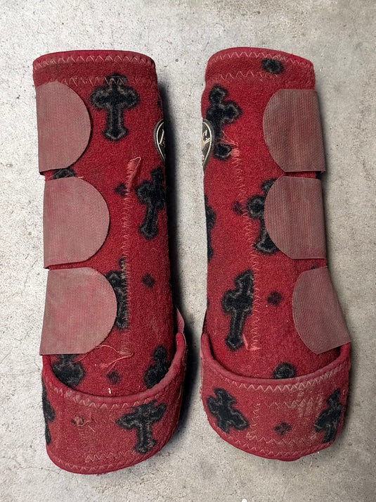 Used PC SMB Elite Protective Boots - Red Crosses - Medium - Front