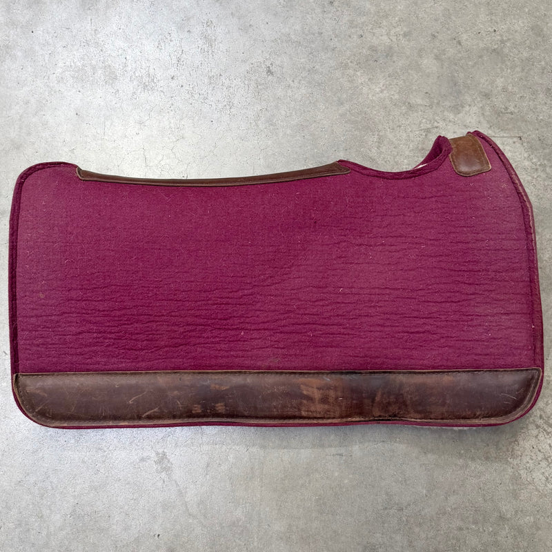 Load image into Gallery viewer, Used 3S Felt/Fleece Saddle Pad - Burgundy - 30x30 - 3/4"
