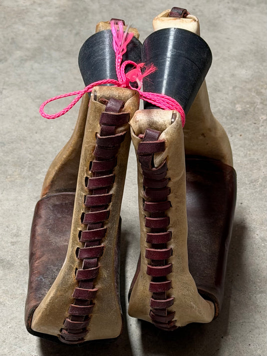 Used Slanted Rawhide Stirrups