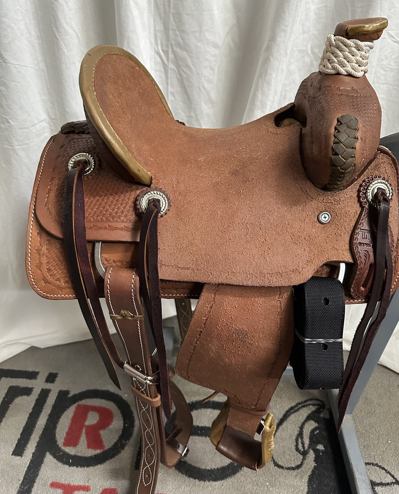 Load image into Gallery viewer, Triple R Kid Modified Association Rancher Saddle 12"
