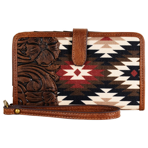 Catchfly Floral Emboss & Aztec Slim Wallet