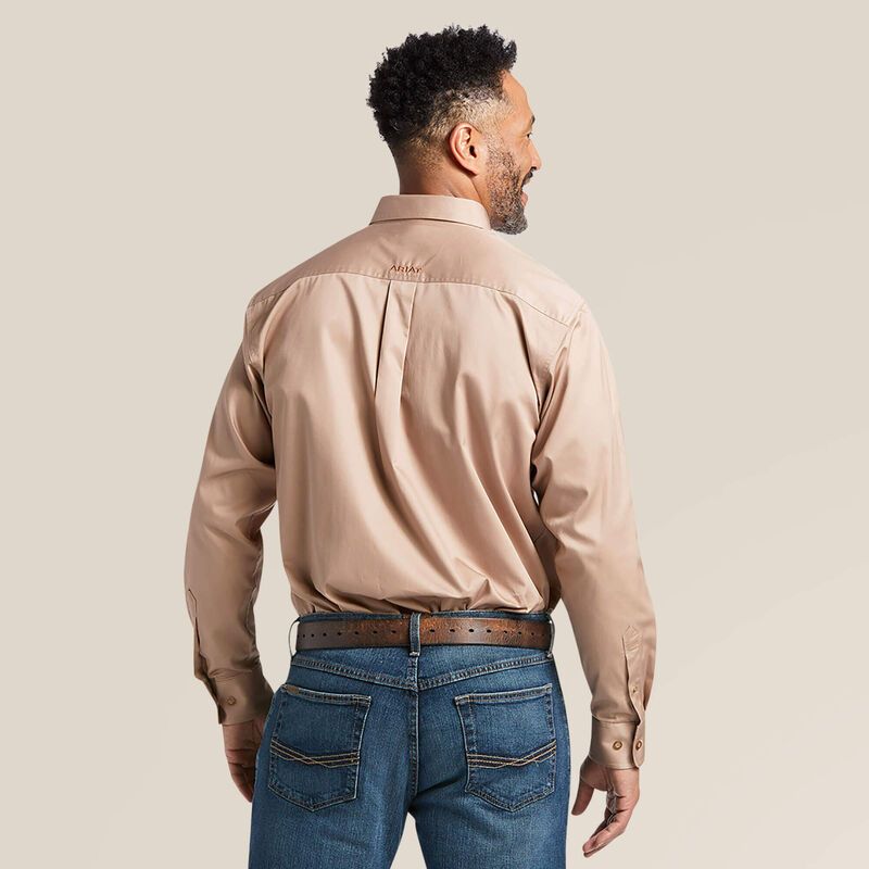 Load image into Gallery viewer, Ariat Mens Solid Twill Classic Fit Long Sleeve Shirt - Khaki
