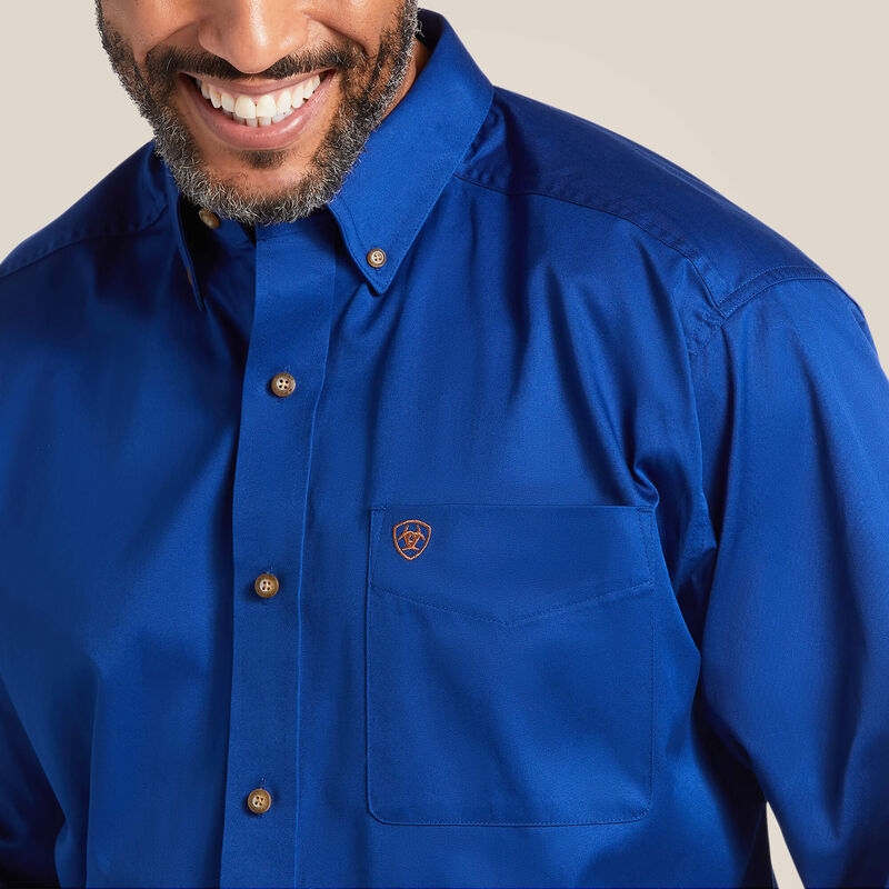 Load image into Gallery viewer, Ariat Mens Solid Twill Classic Fit Long Sleeve Shirt - Ultramarine
