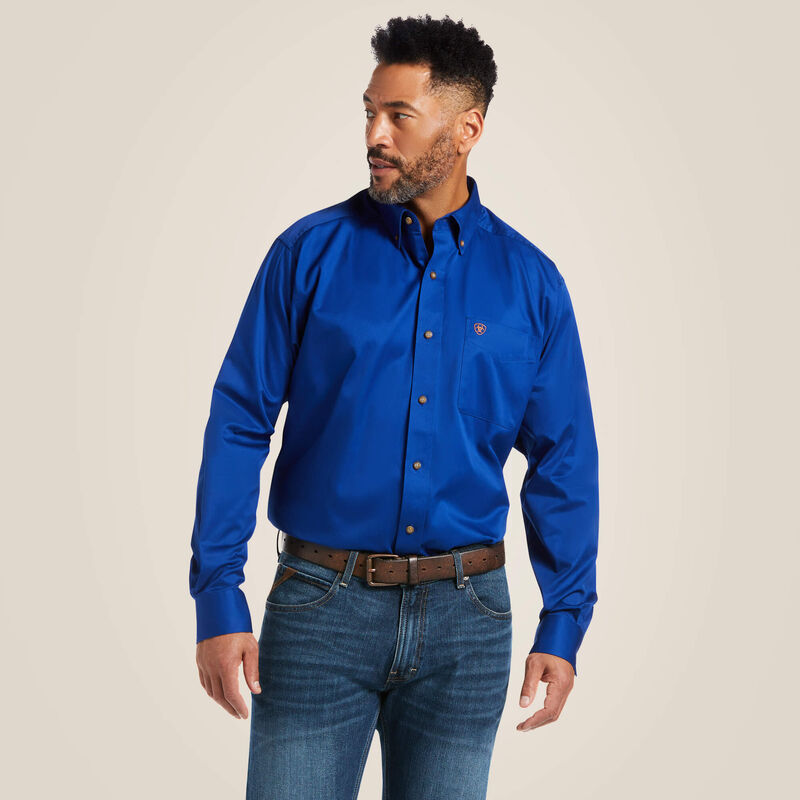 Load image into Gallery viewer, Ariat Mens Solid Twill Classic Fit Long Sleeve Shirt - Ultramarine

