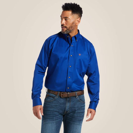 Ariat Mens Solid Twill Classic Fit Long Sleeve Shirt - Ultramarine