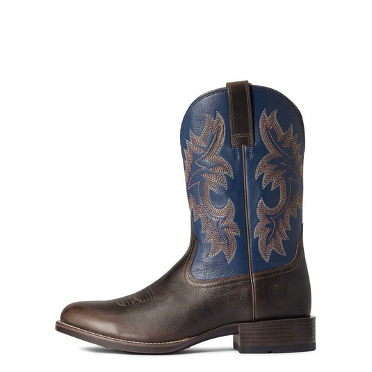Ariat 11" Stockman Ultra Fed Blue Wide Square Toe Boot - Brown