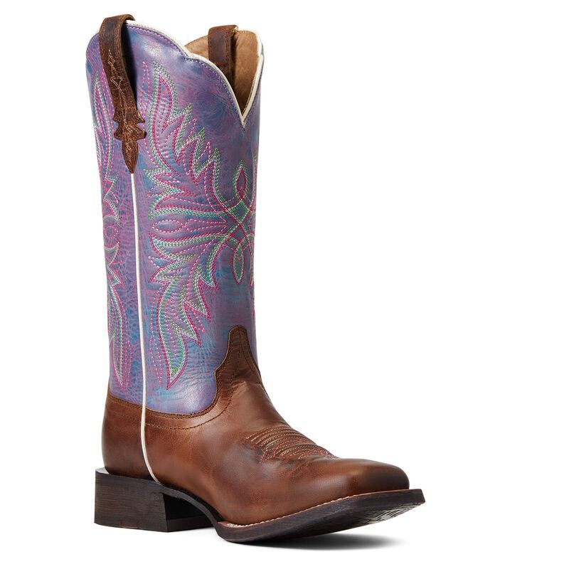 Load image into Gallery viewer, Ariat 12" Circuit Luna Western Wide Square Toe Boot - Burn Bown
