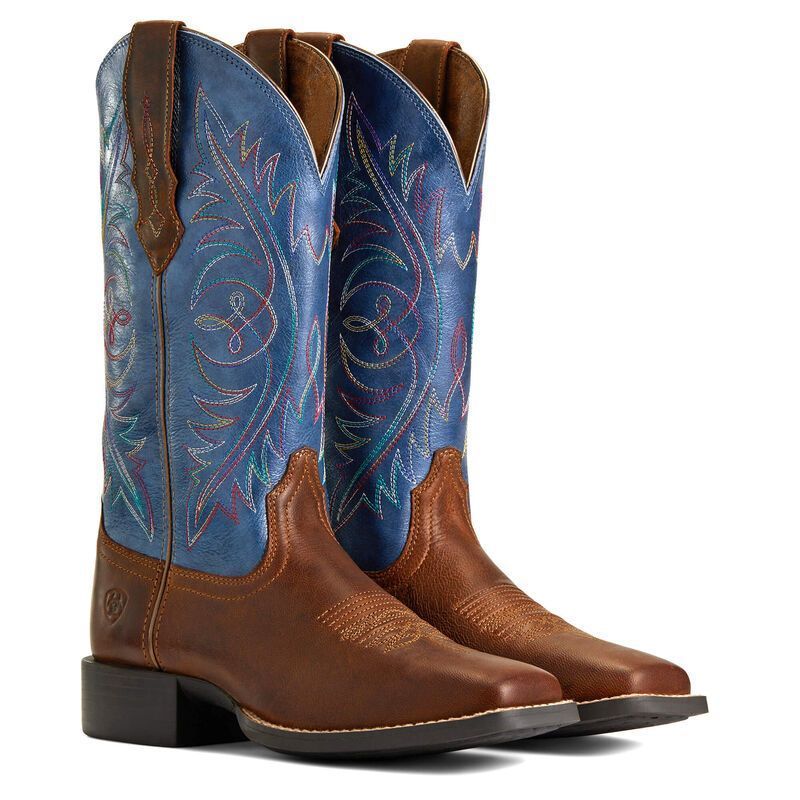 Load image into Gallery viewer, Ariat 12" Round Up Stretchfit Western Sassy Boot - Brown
