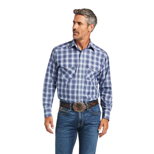 Ariat Mens Pro Series Long Sleeve Snap Shirt - Dutch Blue