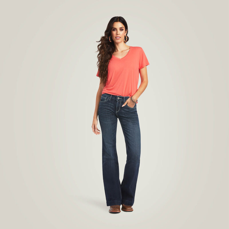 Load image into Gallery viewer, Ariat Womens Perfect Rise Aisha Wide Leg Trouser Denim Jean -  Missouri
