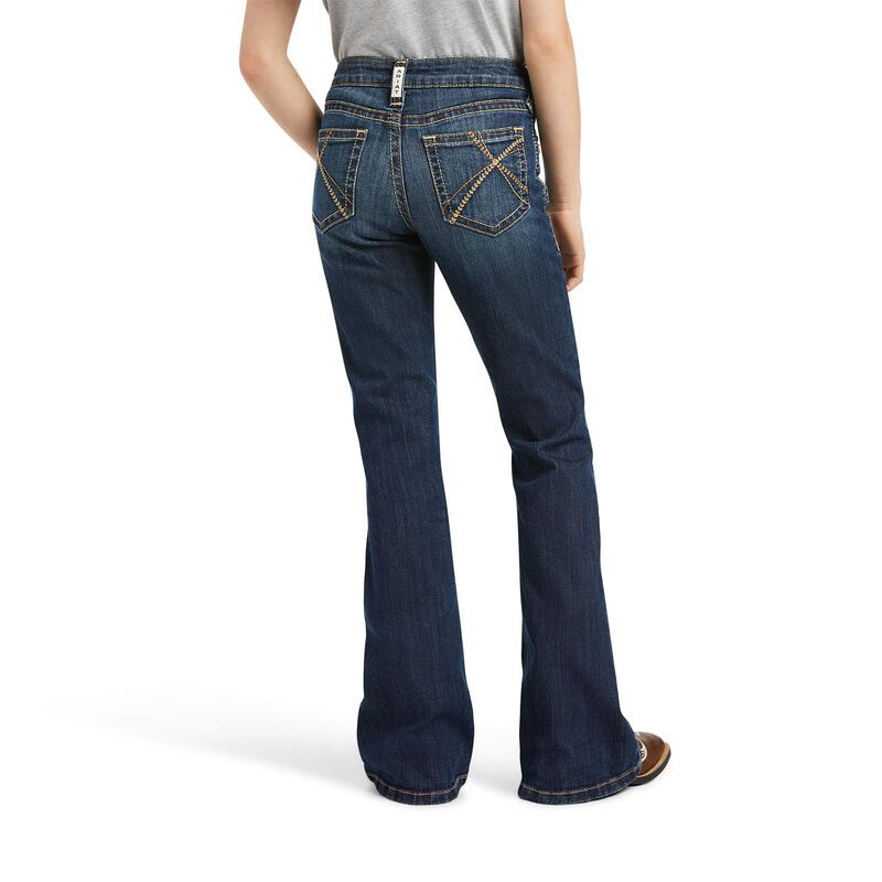 Load image into Gallery viewer, Ariat Girls Real Stretch Vicky Flair Trouser Denim Jean - Dresden
