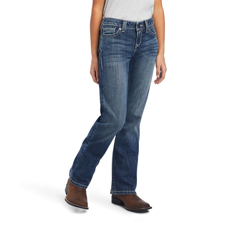 Load image into Gallery viewer, Ariat Girls Real Stretch Raquel Boot Cut Denim Jean - Chill Blue
