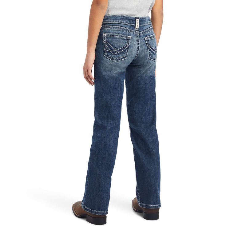 Load image into Gallery viewer, Ariat Girls Real Stretch Raquel Boot Cut Denim Jean - Chill Blue
