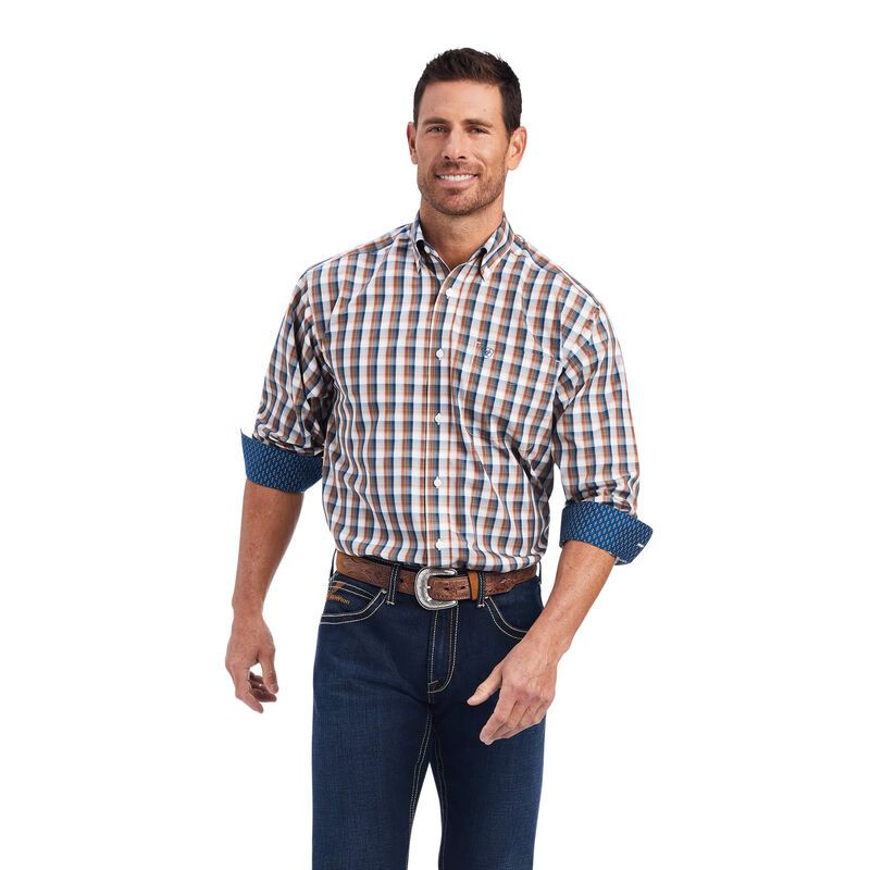 Load image into Gallery viewer, Ariat Mens Wrinkle Free Scout Classic Fit Long Sleeve Shirt - Plaid Sequoia
