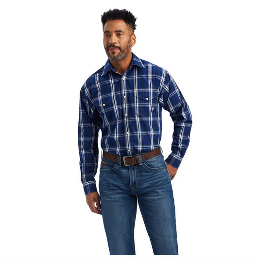 Ariat Mens Pro Series Burke Classic Long Sleeve Snap Shirt - Sapphire