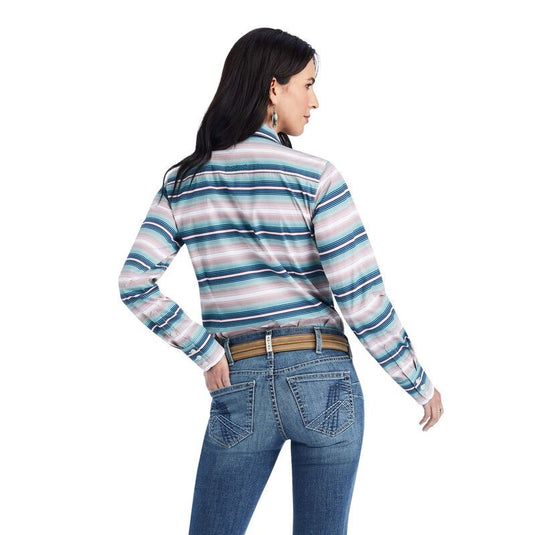 Ariat Womens Real Kirby Stretch Long Sleeve Shirt - Downstream