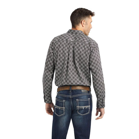 Ariat Mens Wyatt Stretch Classic Fit Long Sleeve Shirt - Snow Bunting