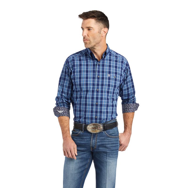 Load image into Gallery viewer, Ariat Relentless Mens Timeless Stretch Long Sleeve Shirt - Midnight Sail
