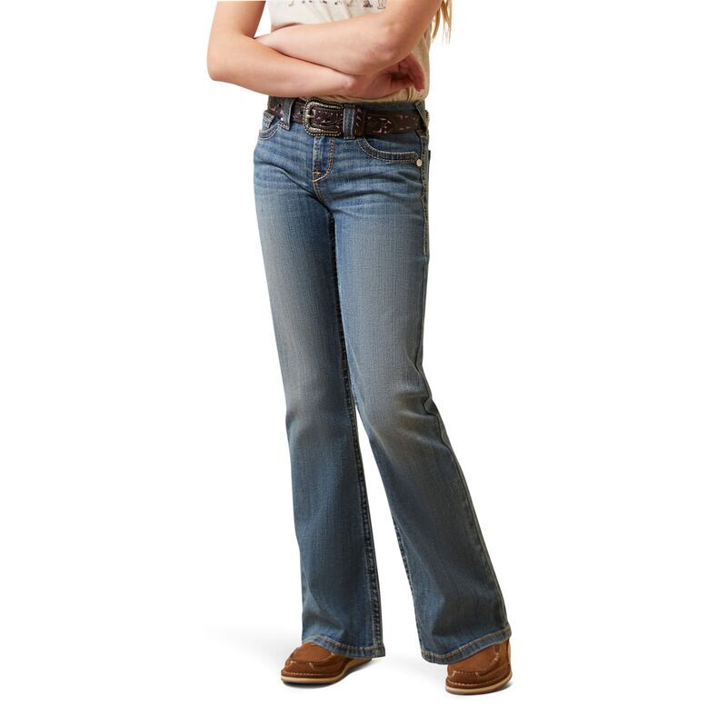 Load image into Gallery viewer, Ariat Girls Real Stretch Leila Boot Cut Denim Jean - Eleanor

