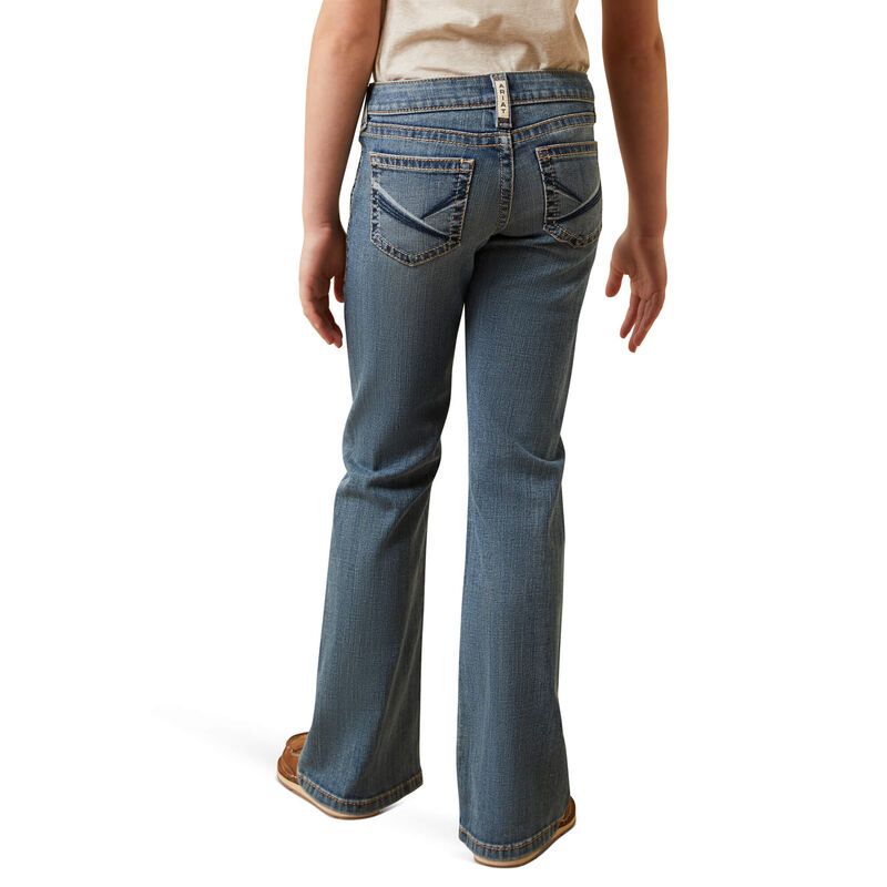 Load image into Gallery viewer, Ariat Girls Real Stretch Leila Boot Cut Denim Jean - Eleanor
