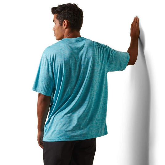 Ariat Mens Charger Basic Short Sleeve Tee Shirt - Peacock Blue