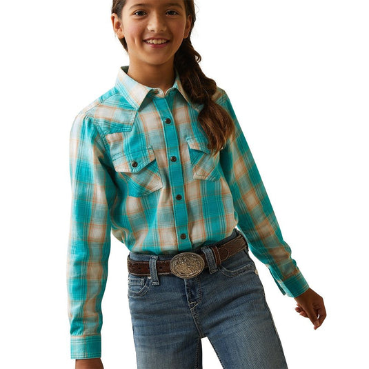 Ariat Girls Ojai Plaid Long Sleeve Snap Shirt