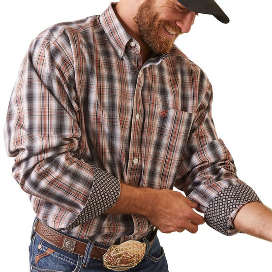 Ariat Mens Wrinkle Free Owen Classic Fit Long Sleeve Shirt -  Nutmeg