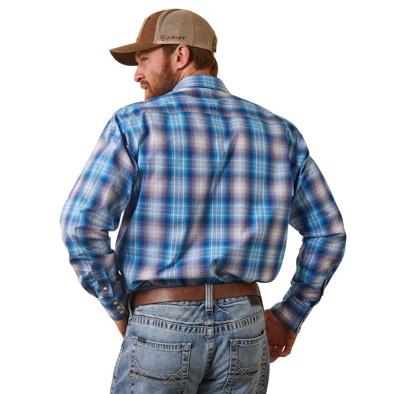 Load image into Gallery viewer, Ariat Mens Pro Series Lukas Classic Fit Long Sleeve Snap Shirt - Light Blue
