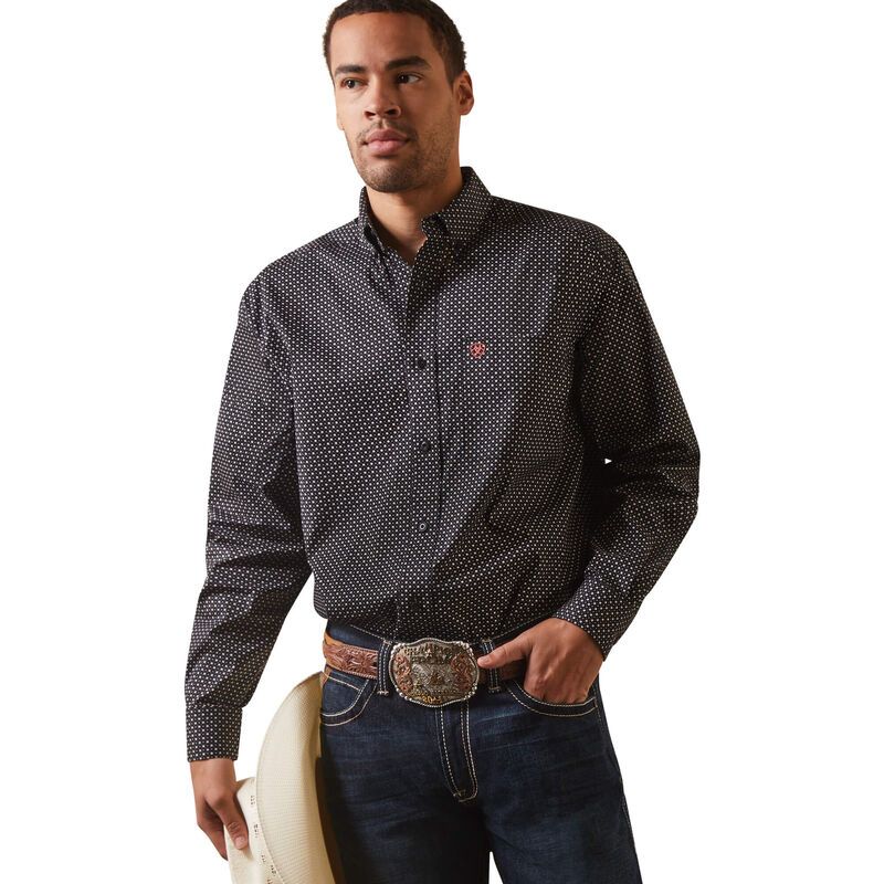 Load image into Gallery viewer, Ariat Mens Dover Classic Fit Long Sleeve Shirt - Black
