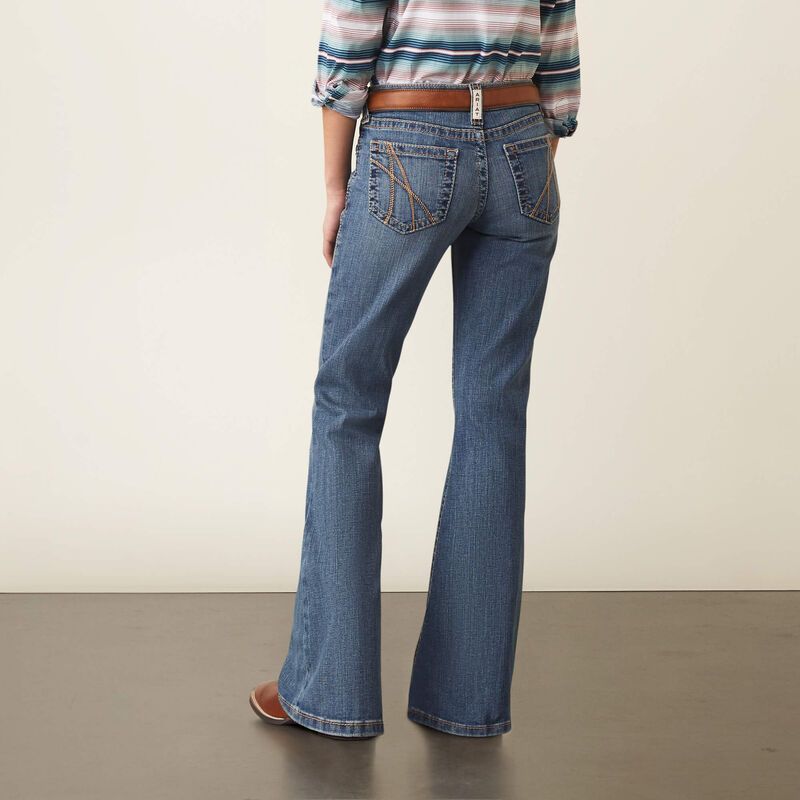 Load image into Gallery viewer, Ariat Girls Real Stretch Hallie Flare Denim Jean - Eleanor
