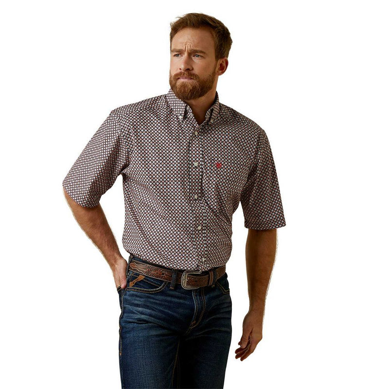Load image into Gallery viewer, Ariat Mens Osman Classic Fit Short Sleeve Shirt - Apricot
