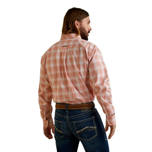 Ariat Mens Pro Series Manning Fitted Long Sleeve  Shirt - Orange