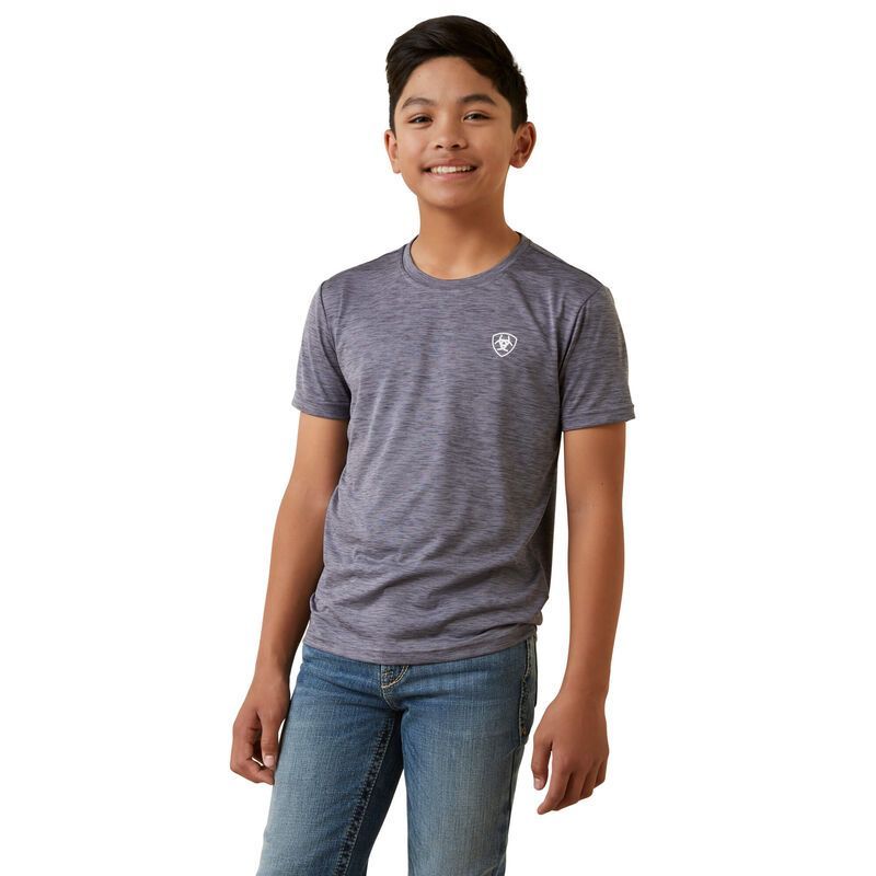 Load image into Gallery viewer, Ariat Boys Charger Short Sleeve Tee Shirt - Gray Stone
