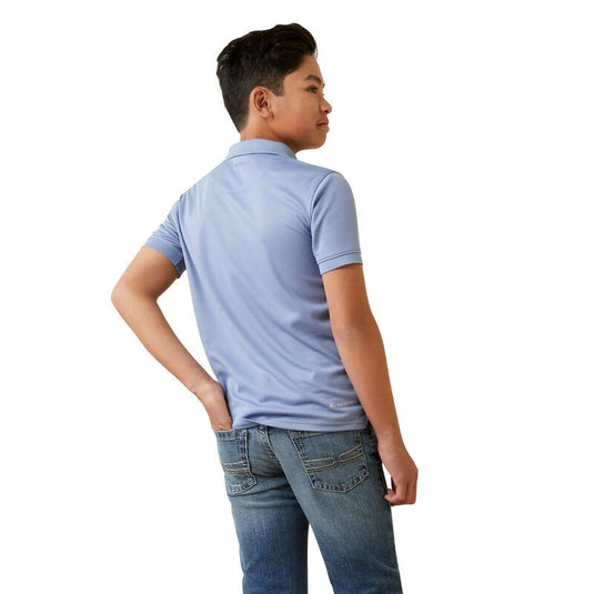 Ariat Boys Tek Short Sleeve Polo Shirt - Stone Wash