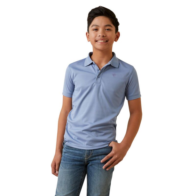 Load image into Gallery viewer, Ariat Boys Tek Short Sleeve Polo Shirt - Stone Wash
