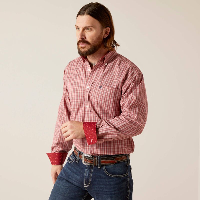 Load image into Gallery viewer, Ariat Mens Wrinkle Free Kario Classic Fit Long Sleeve  Shirt - Biking Red
