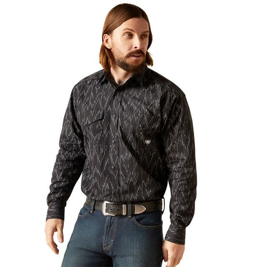 Ariat Mens Shea Classic Fit Long Sleeve Snap Shirt - Black