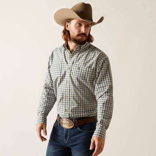 Ariat Mens Pro Series Blake Classic Fit Long Sleeve Shirt - White