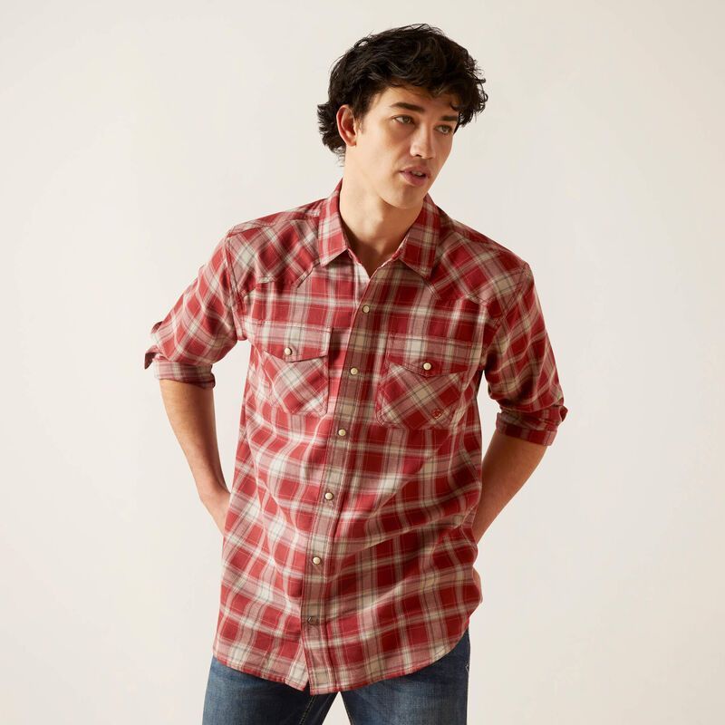 Load image into Gallery viewer, Ariat Mens Holton Retro Long Sleeve Snap Shirt - Rosewood
