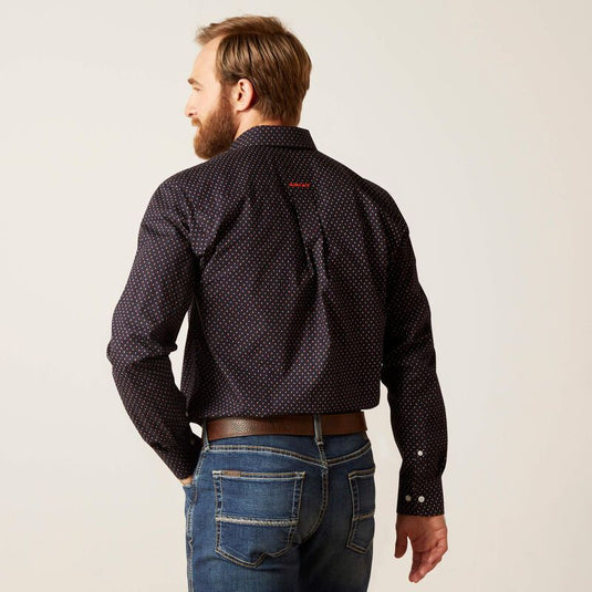 Ariat Mens Wrinkle Free Vander Fitted Long Sleeve Shirt - Moonlight Night