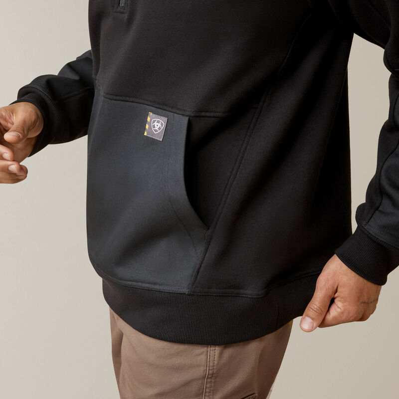 Load image into Gallery viewer, Ariat Mens Rebar Workman Duracanvas 1/4 Zip Sweatshirt - Black
