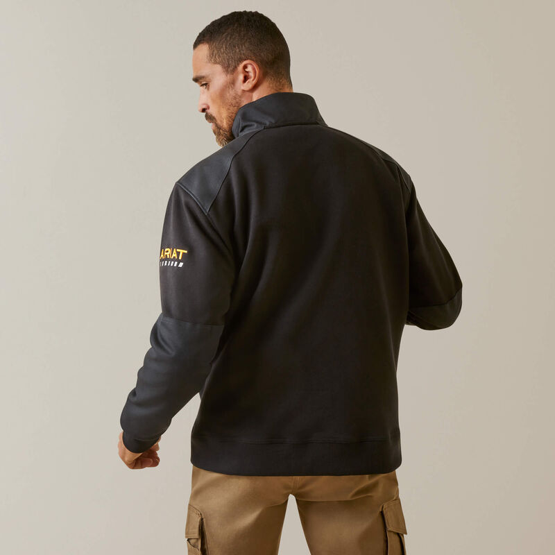 Load image into Gallery viewer, Ariat Mens Rebar Workman Duracanvas 1/4 Zip Sweatshirt - Black
