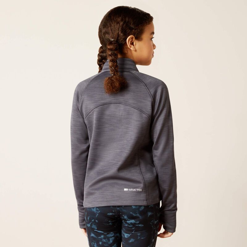 Load image into Gallery viewer, Ariat Tek Girls Team 1/4 Zip Sweatshirt - Ebony Gray
